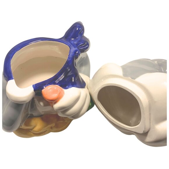Bugs Bunny Ceramic Cookie Jar 12" Warner Bros Looney Tunes Carrot & Bow Tie - Picture 2 of 5
